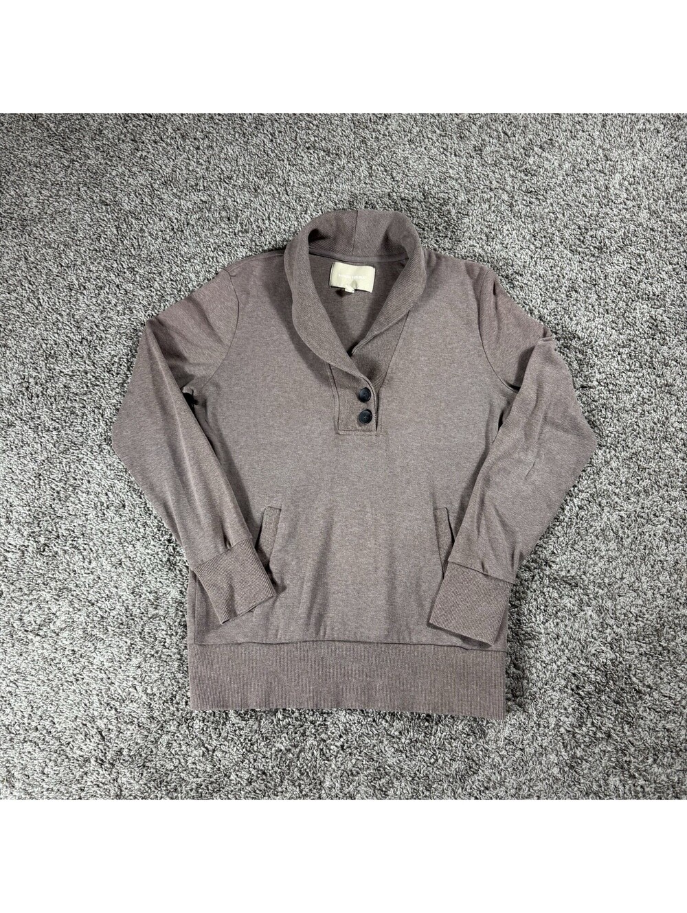 Banana Republic Womens M Brown Shawl Collar V Neck Pullover Sweater Sweatshirt
